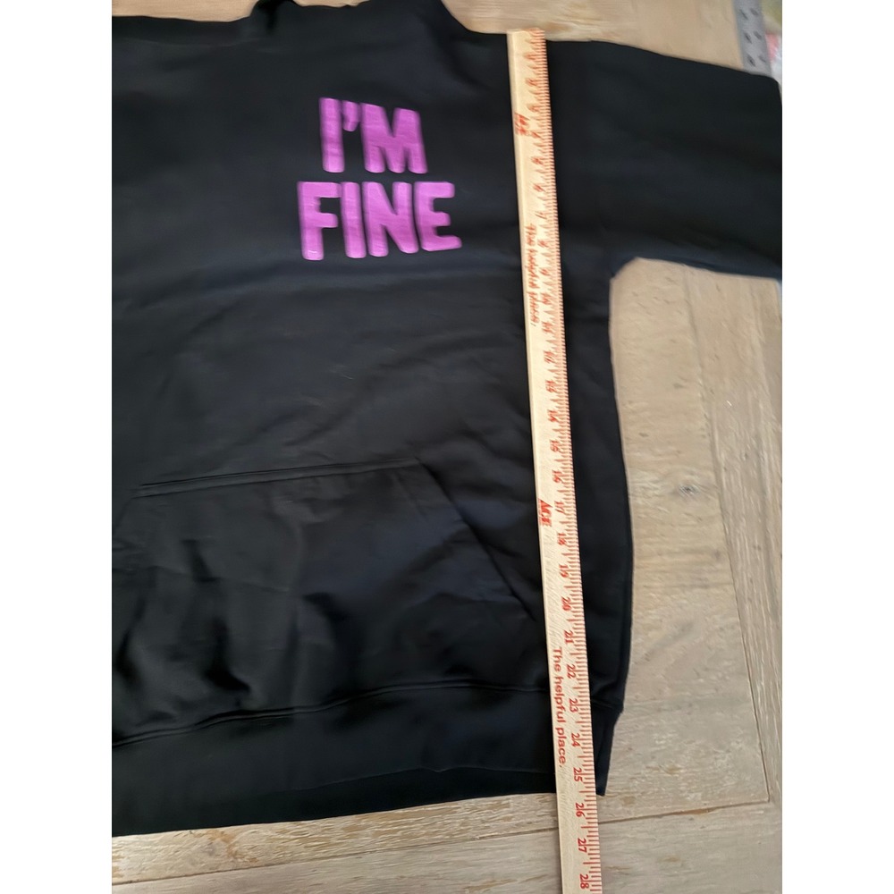 Assholes*s Live Forever Eeyore I'M FINE Black Graphic Hoodie Mens Large - Picture 5 of 7